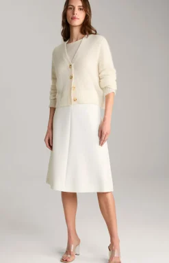 Alpaka-Mix-Cardigan in Creme