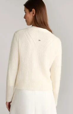 Alpaka-Mix-Cardigan in Creme