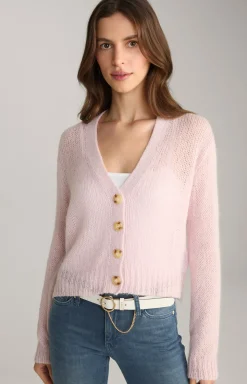 Alpaka-Mix-Cardigan in Rosé