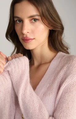Alpaka-Mix-Cardigan in Rosé