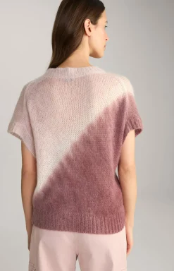 Alpaka-Mix-Pullover in Rosé/Dunkelrot