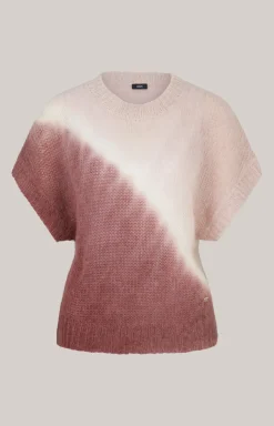Alpaka-Mix-Pullover in Rosé/Dunkelrot