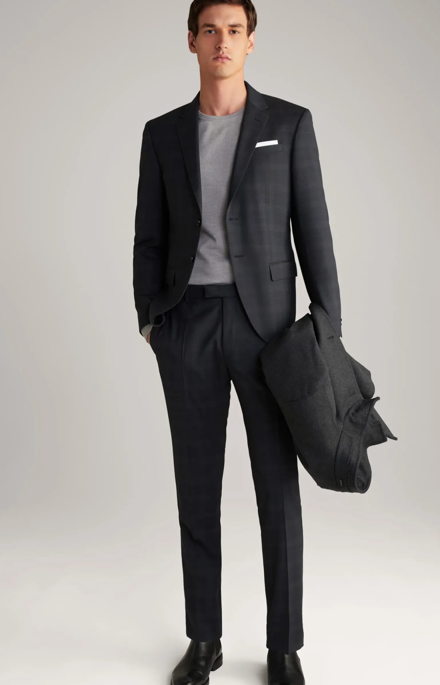 Anzughose Gun in Dunkelblau kariert