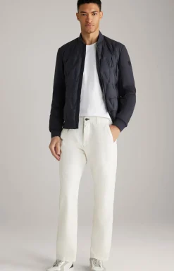 Baumwoll-Chino Len in Offwhite