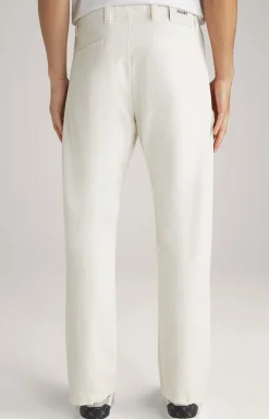 Baumwoll-Chino Len in Offwhite