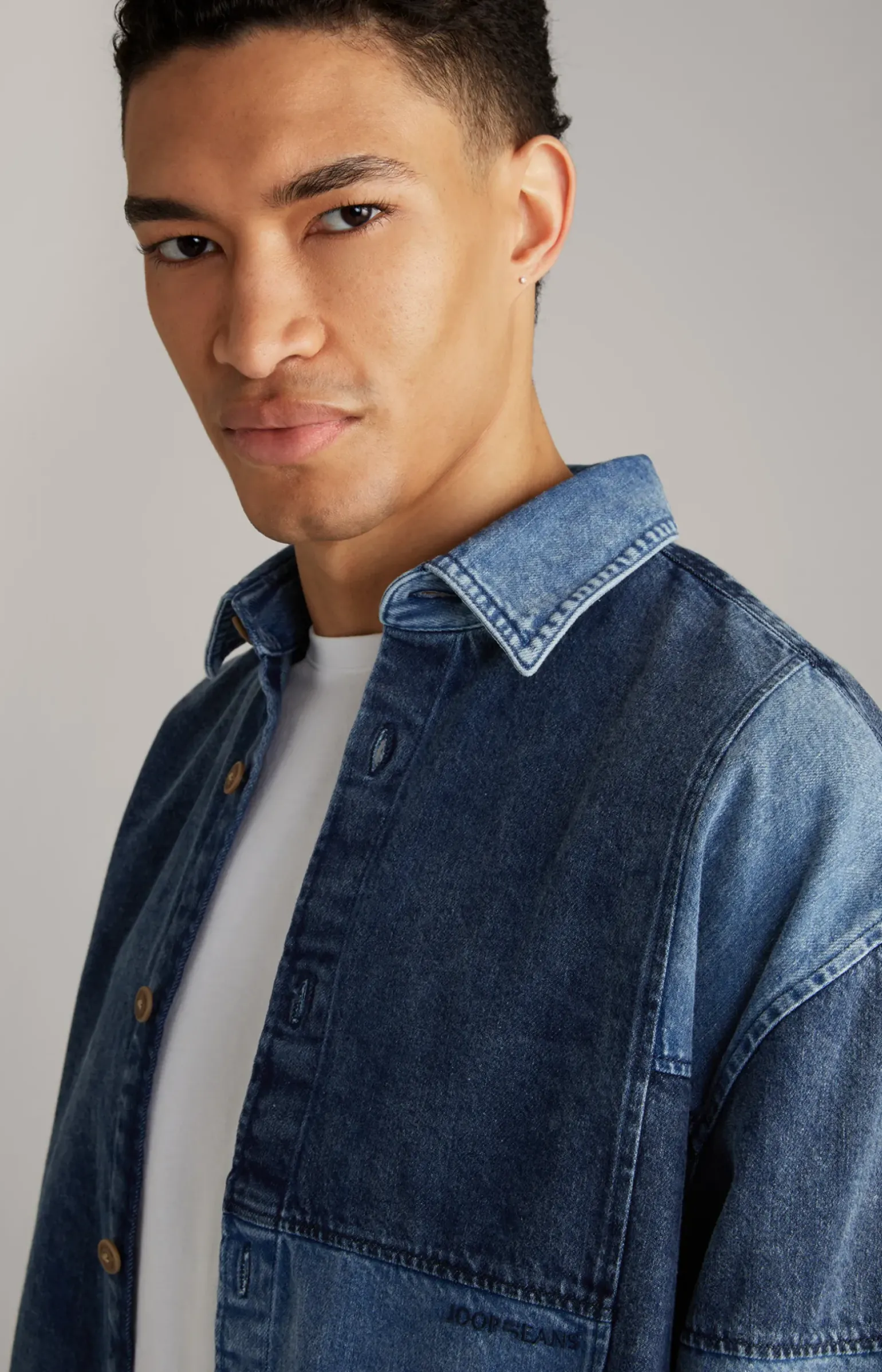 Baumwoll-Jeanshemd Hermen in Blau