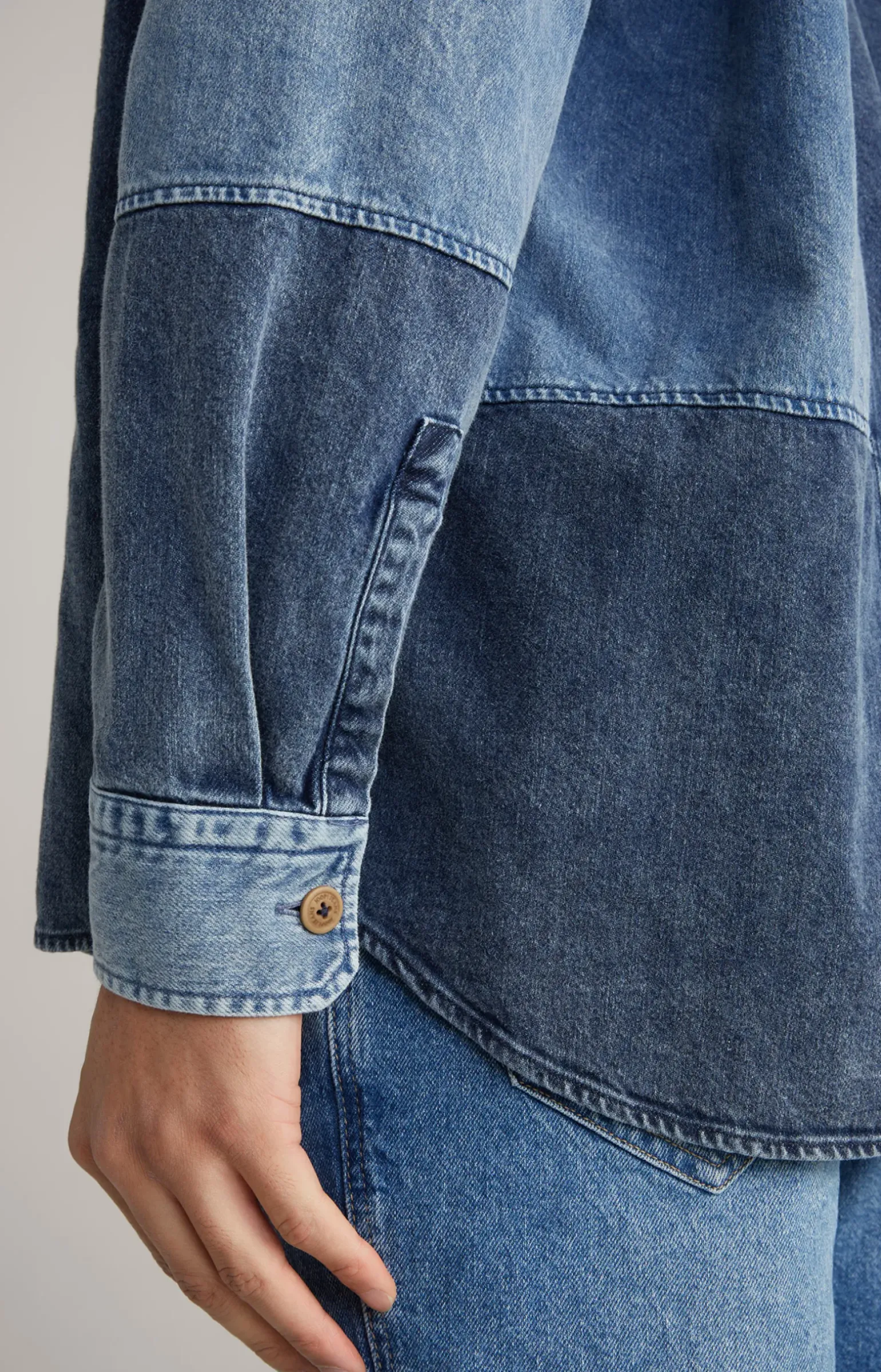 Baumwoll-Jeanshemd Hermen in Blau