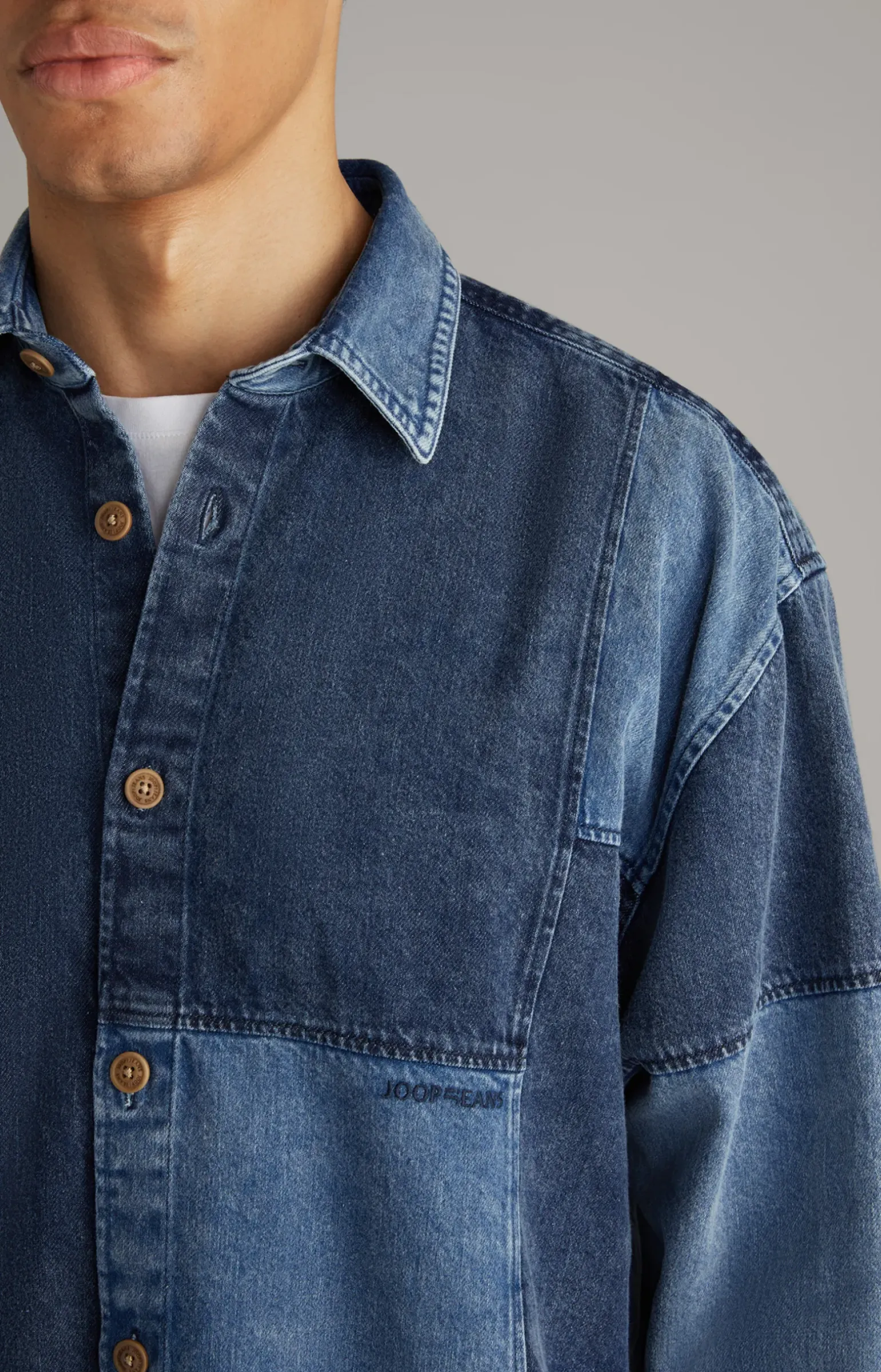 Baumwoll-Jeanshemd Hermen in Blau