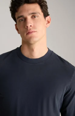 Baumwoll-Langarmshirt Carlito in Navy