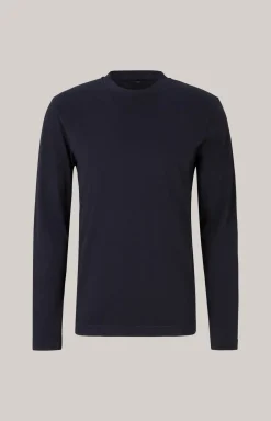 Baumwoll-Langarmshirt Carlito in Navy