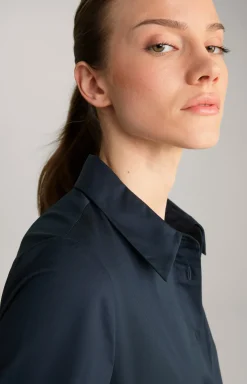 Baumwollmix-Kleid in Navy