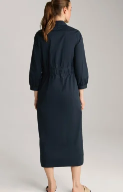 Baumwollmix-Kleid in Navy