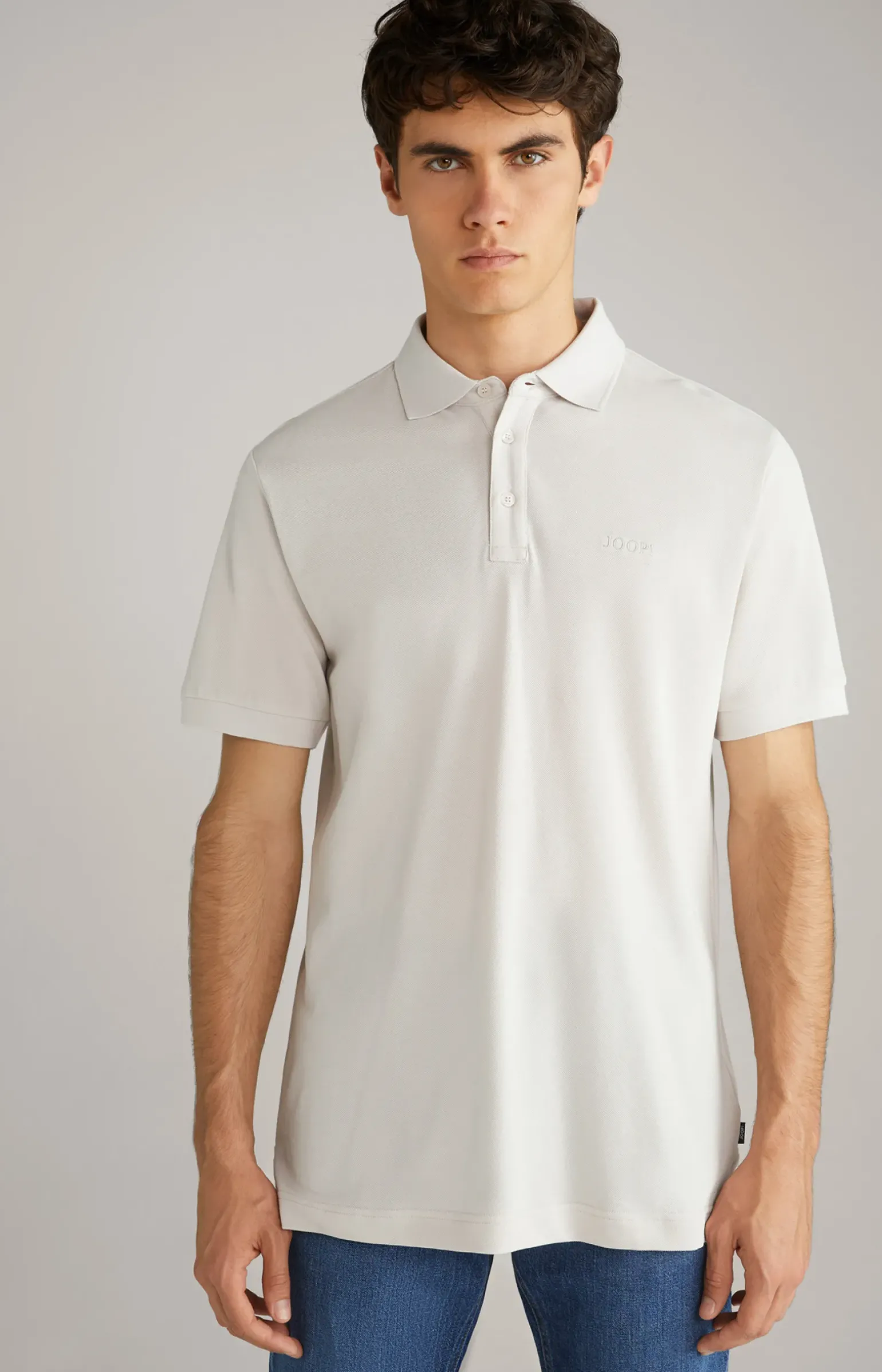 Baumwoll-Poloshirt Primus in Offwhite