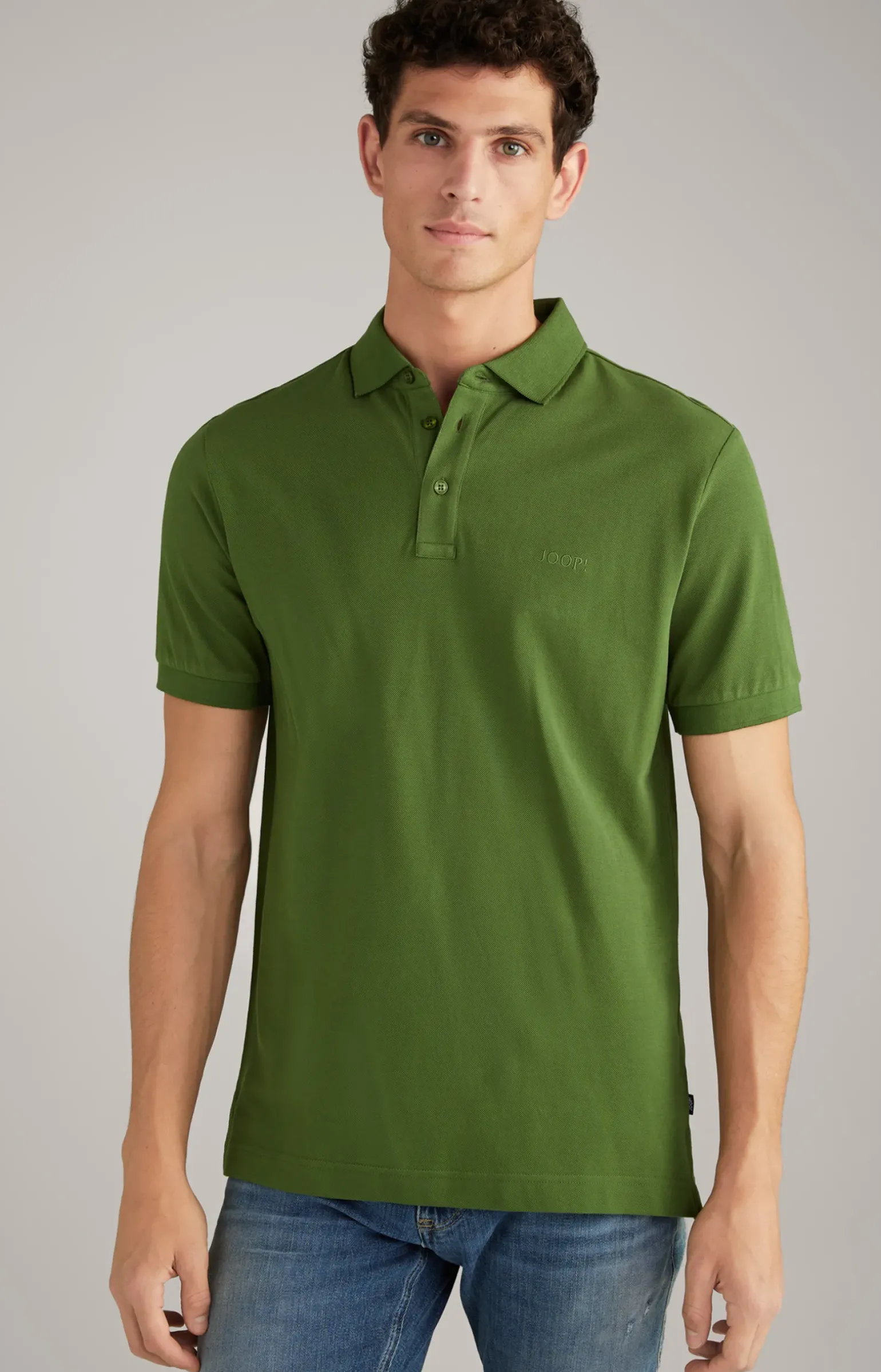 Baumwoll-Poloshirt Primus in Dunkelgrün