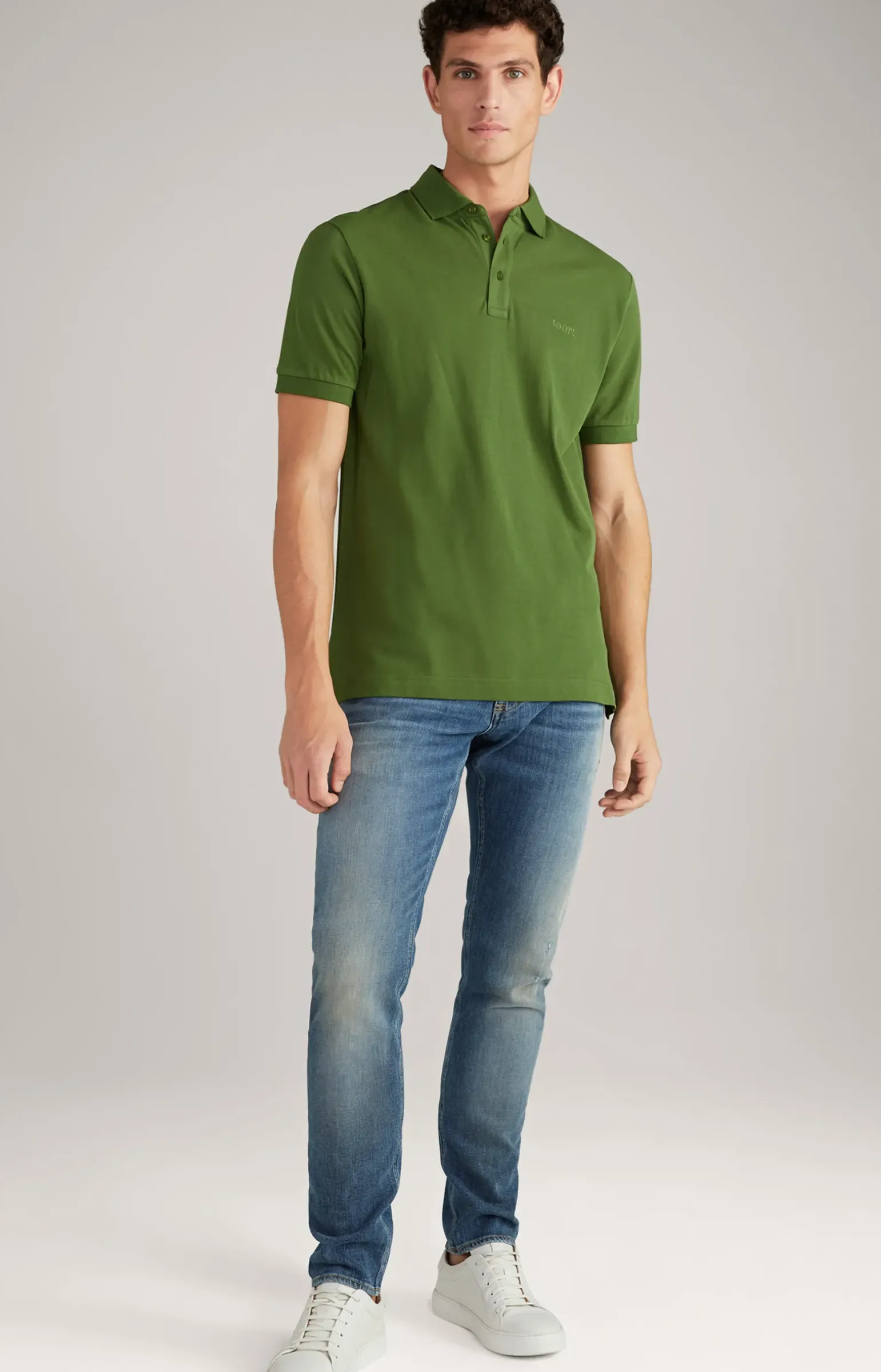 Baumwoll-Poloshirt Primus in Dunkelgrün