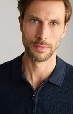 Baumwoll-Poloshirt Vancro in Navy