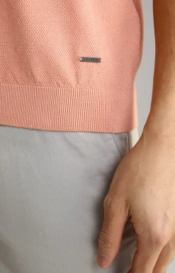 Baumwoll-Poloshirt Vancro in Apricot