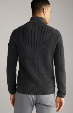 Baumwoll-Pullover Henricus in Schwarz-Grau