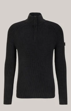 Baumwoll-Pullover Henricus in Schwarz-Grau