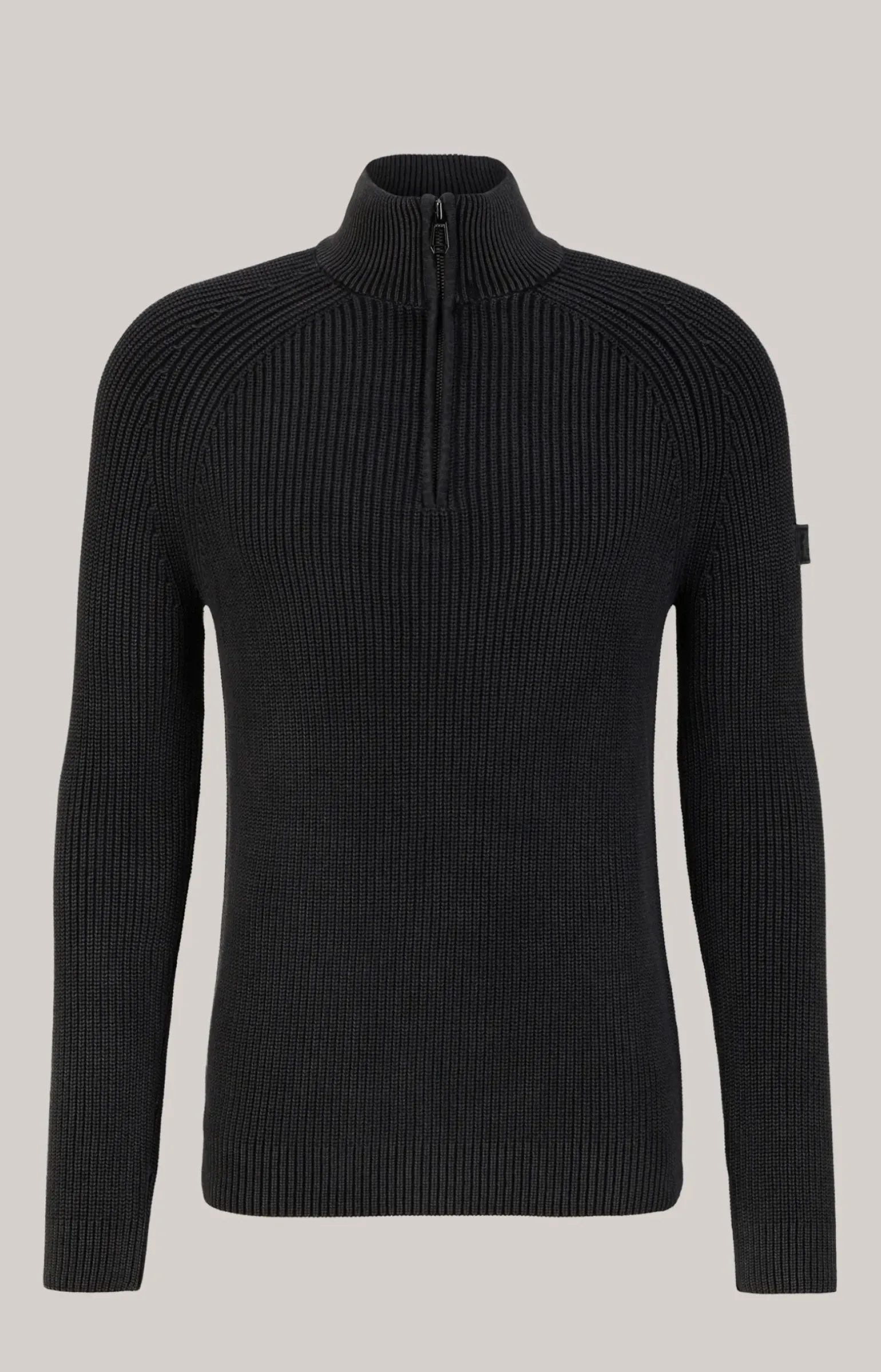 Baumwoll-Pullover Henricus in Schwarz-Grau