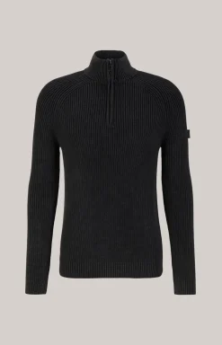 Baumwoll-Pullover Henricus in Schwarz-Grau