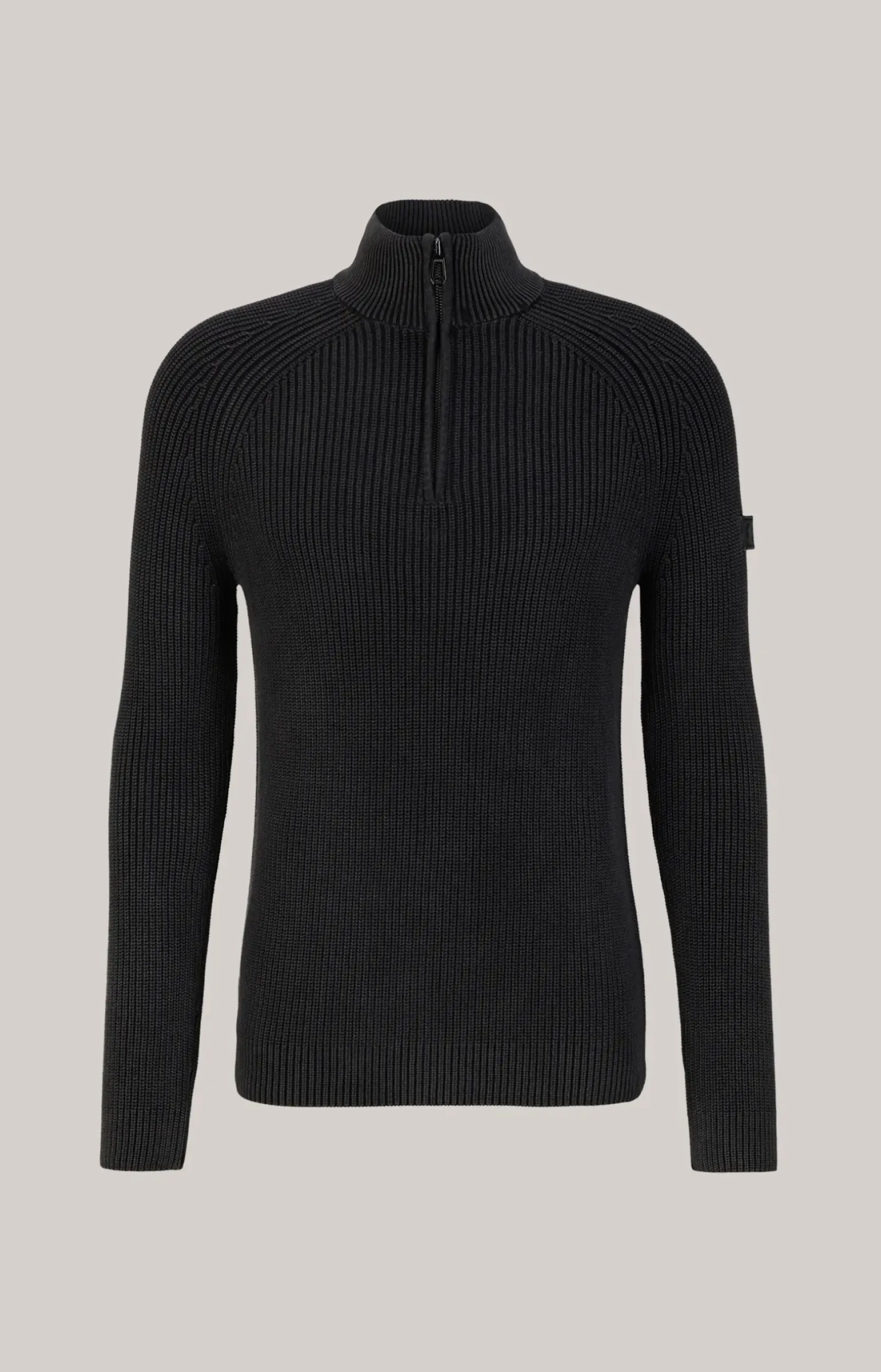 Baumwoll-Pullover Henricus in Schwarz-Grau