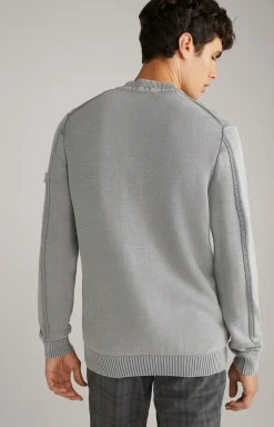 Baumwoll-Pullover Howard in Grau meliert