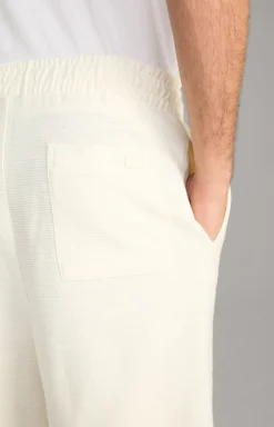 Baumwoll-Shorts Damiano in Creme strukturiert