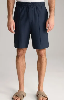 Baumwoll-Shorts Damiano in Navy strukturiert