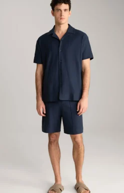 Baumwoll-Shorts Damiano in Navy strukturiert