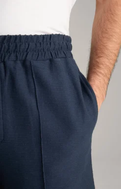 Baumwoll-Shorts Damiano in Navy strukturiert