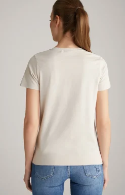 Baumwoll-T-Shirt in Beige