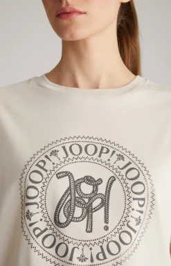 Baumwoll-T-Shirt in Beige