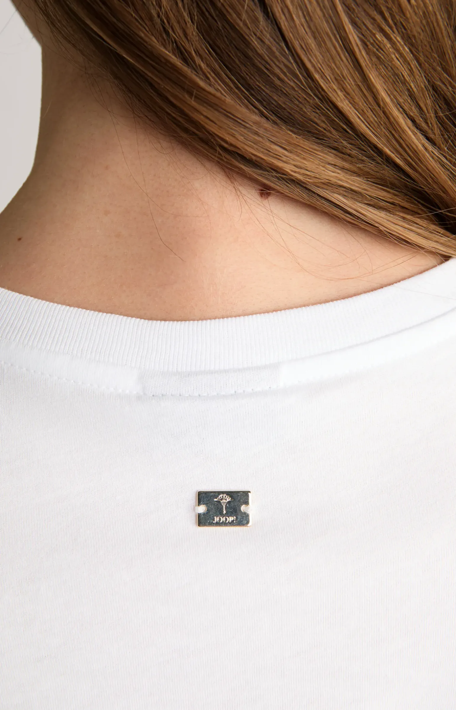 Baumwoll-T-Shirt in Weiß/Altrosa