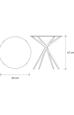 Beistelltisch JOOP! CURVES mit Marmorkeramikplatte, 45 x 47 cm in Schwarz