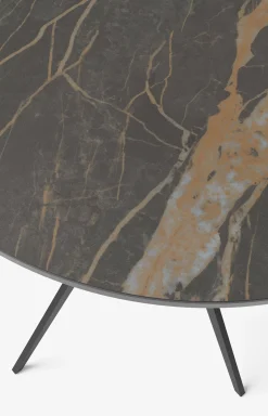 Beistelltisch JOOP! CURVES mit Marmorkeramikplatte, 45 x 52 cm in Schwarz