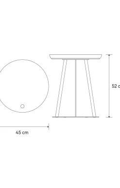 Beistelltisch JOOP! ROUND mit Raucheichenplatte, 45 x 52 cm in Weiß/Anthrazit