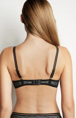 Bügel-BH mit Softcups und Spitze in Light Grey Melange/Black