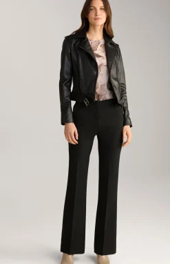 Biker-Lederjacke in Schwarz