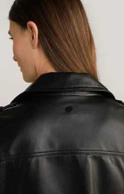 Biker-Lederjacke in Schwarz