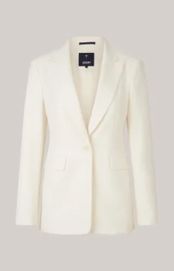 Blazer mit feinen Nadelstreifen in Offwhite