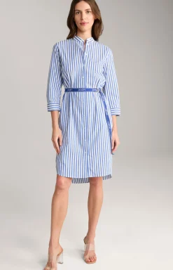 Blusen-Kleid in Blau/Weiß gestreift