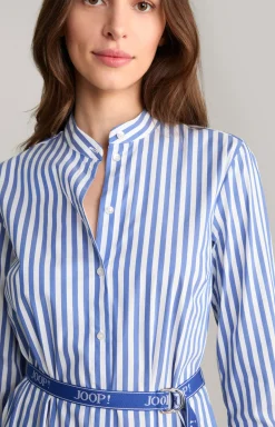 Blusen-Kleid in Blau/Weiß gestreift
