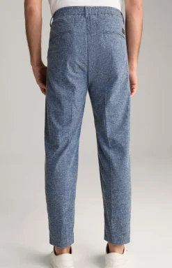 Bundfaltenhose Lead in Blau meliert