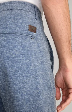 Bundfaltenhose Lead in Blau meliert