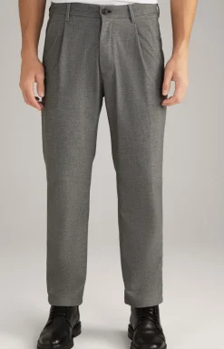 Bundfalten-Hose Lead in Grau meliert