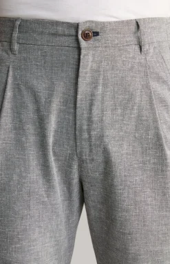 Bundfaltenhose Lead in Hellgrau meliert