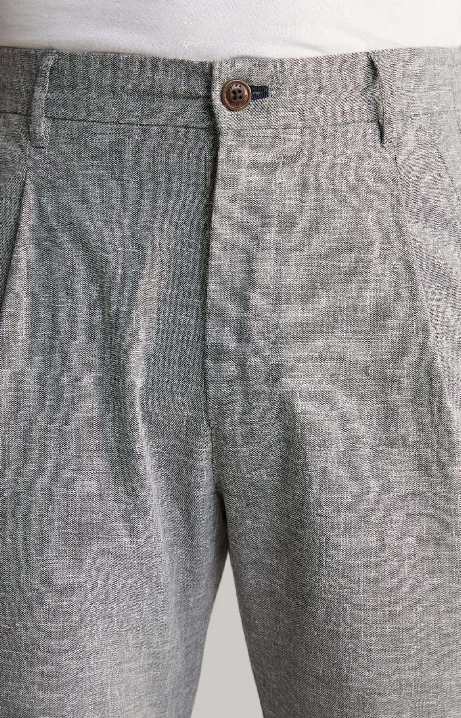 Bundfaltenhose Lead in Hellgrau meliert