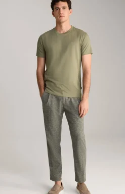 Bundfaltenhose Lead in Oliv meliert