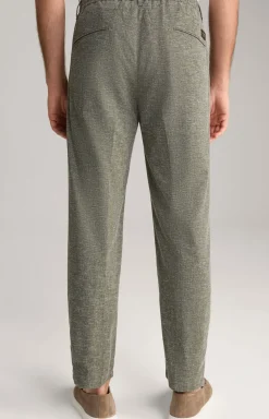 Bundfaltenhose Lead in Oliv meliert